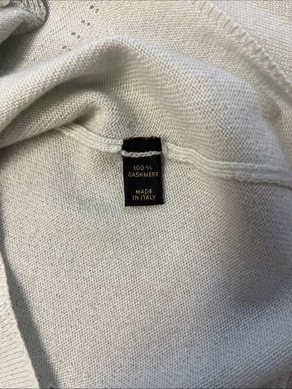 Italian 100% Cashmere Light Green Button Cardigan Sweater - Picture 2 of 14